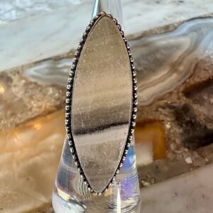 2510 Stunning Laguna Lace Calcite Silver Marquise Statement Ring